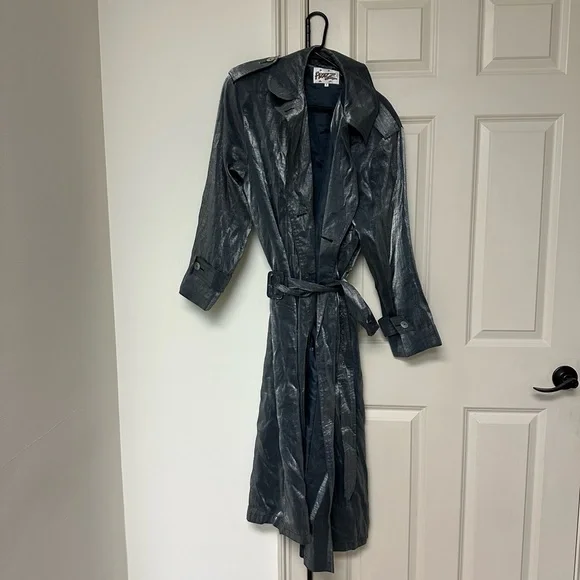 Vintage Metallic Trench Coat - Picture 1 of 6